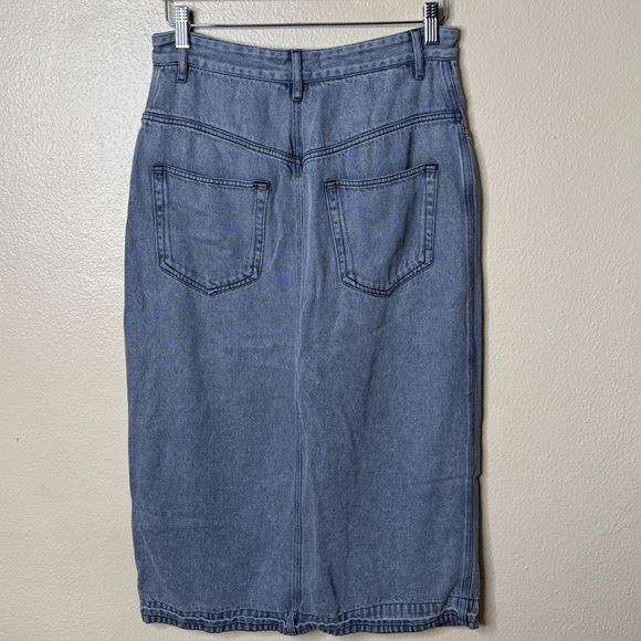 Isabel Marant Skirt Womens 40 Gray Etoile Denim A-line Mid-Length Slit Front - Picture 7 of 11